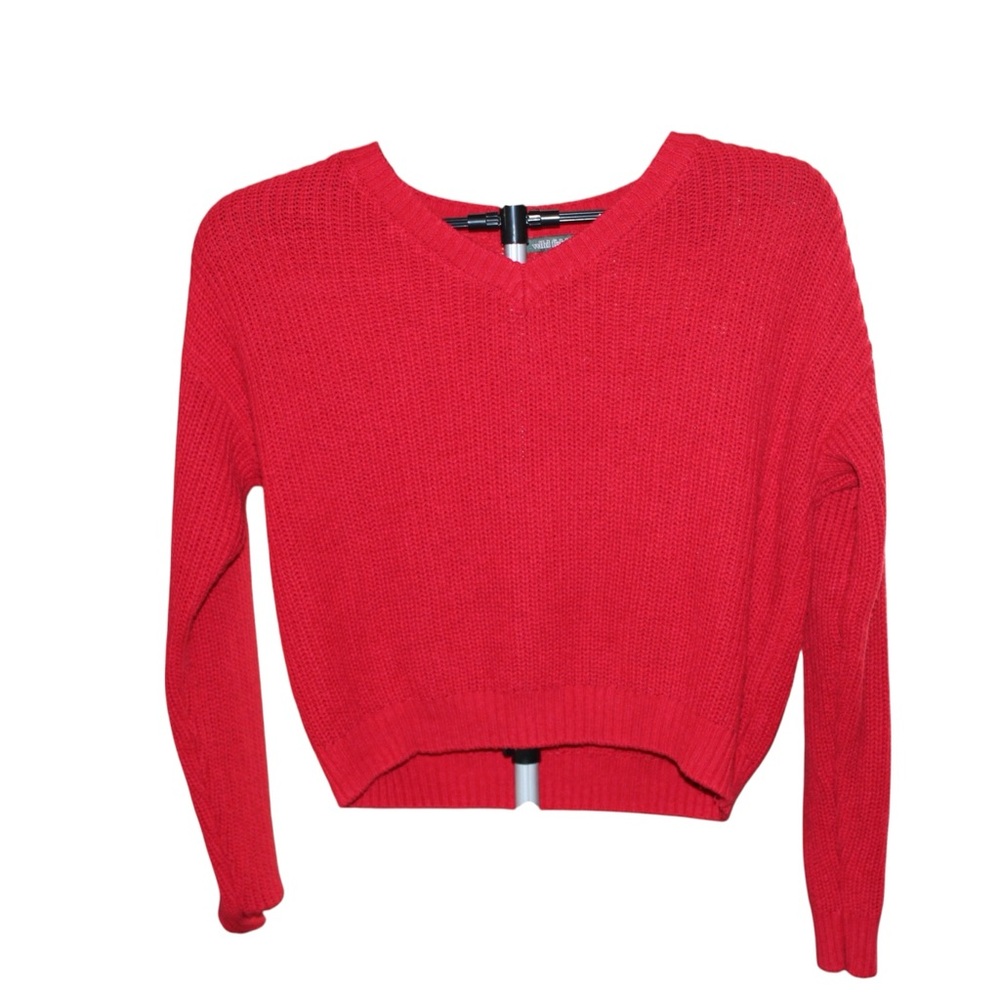 Wild Fable Red Cropped Knit Sweater Size S